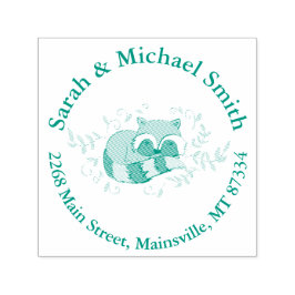 Raccoon Baby Shower Woodland Animals Självfärgande Stämpel
