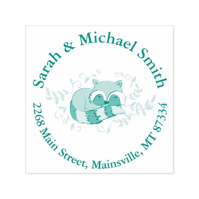 Raccoon Baby Shower Woodland Animals Självfärgande Stämpel (Design)