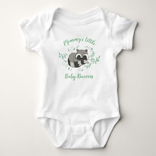 Raccoon Baby Shower Woodland Animals T Shirt (Framsida)