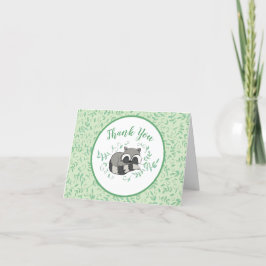 Raccoon Baby Shower Woodland Cute Sleeping Tack Kort