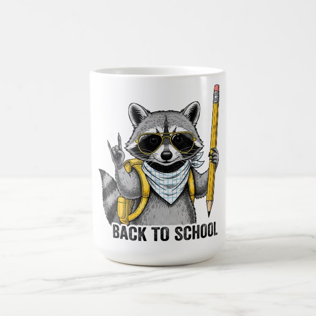 Raccoon Back to school Funny Gifts För barn Kaffemugg (Center)