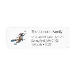 Raccoon Baseball Address Label Returadress Etikett