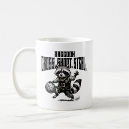 Raccoon Basketball Star - Cross Shoot Steal Graph Kaffemugg