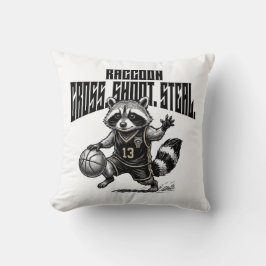Raccoon Basketball Star - Cross Shoot Steal Graph Kudde