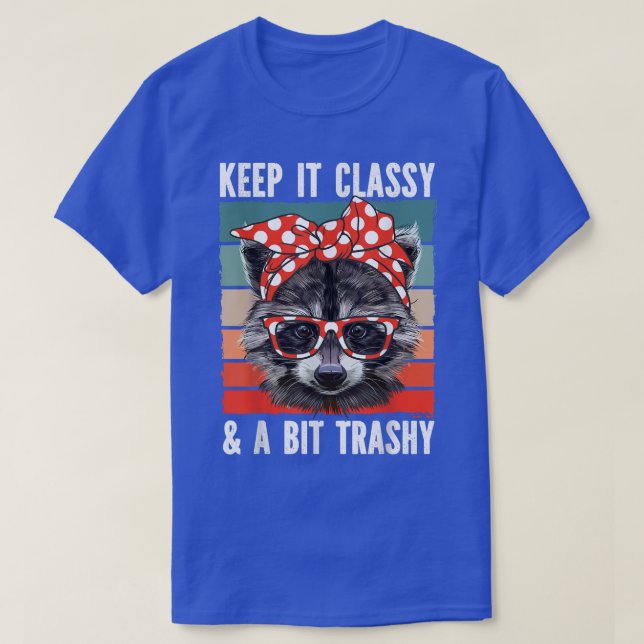 Raccoon Behålla: Classy Trashy Raccoon Glasses Ban T Shirt (Design framsida)