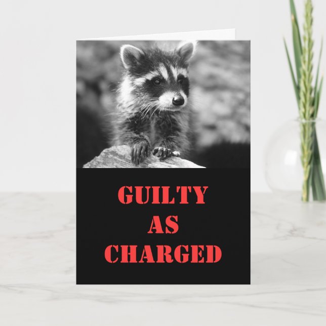 Raccoon Belated Birthday Kort (Framsida)