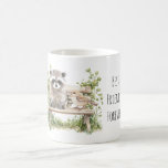 Raccoon Bird on Bench Best Friends Forever Kaffemugg<br><div class="desc">Raccoon Bird on Bench Best Friends Forever</div>