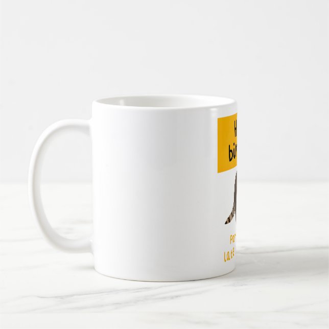 Raccoon Birthday Artwork Playful Forest Animal Ill Kaffemugg (Vänster)