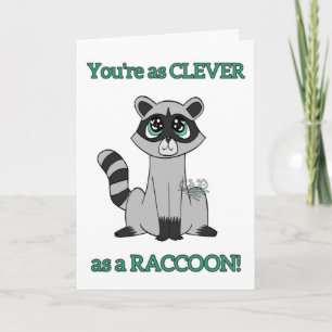 Raccoon Birthday Card Kort