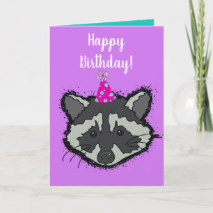 Raccoon Birthday kort