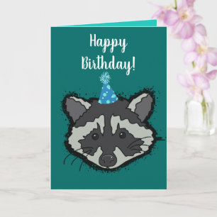 Raccoon Birthday kort