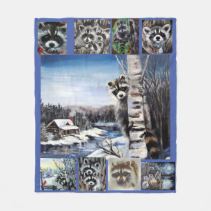 Raccoon Blanket Fleecefilt