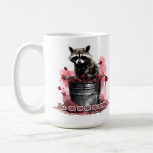Raccoon, blir du min Valentine? Kaffemugg