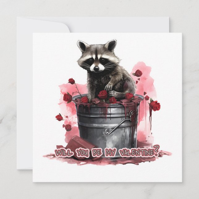 Raccoon, blir du min Valentine? Spara Datumet (Framsida)