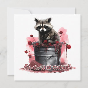 Raccoon, blir du min Valentine? Spara Datumet