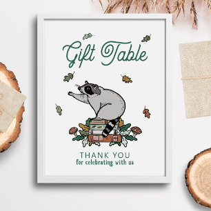 Raccoon Bok Thmet Party Gift Bord-tecken Poster