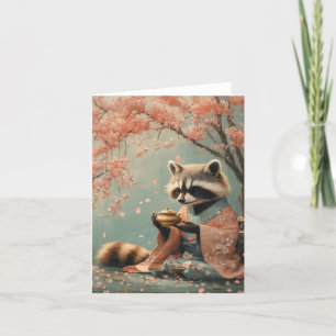 Raccoon Buddha: Fredliga teatern under Cherry Träd Helgkort
