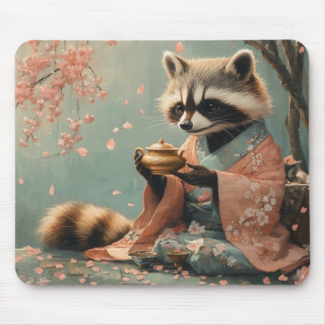Raccoon Buddha: Fredliga teatern under Cherry Träd Musmatta (Framsidan)