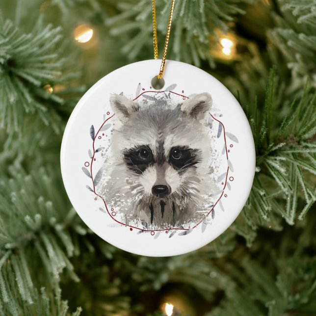 Raccoon Ceramic Ornament (Träd)