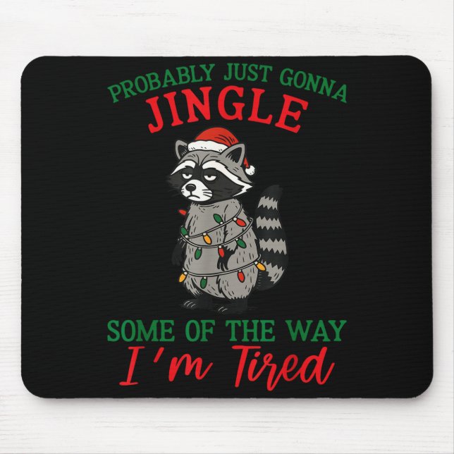 Raccoon Christmas Lights Pajama Holiday Santa Hat  Musmatta (Framsidan)