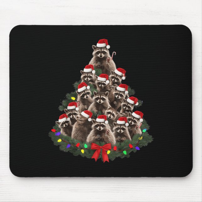 Raccoon Christmas Tree Lights Pajama Racoon Lover  Musmatta (Framsidan)
