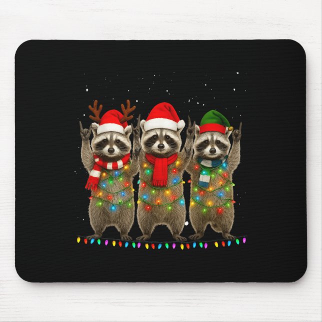 Raccoon Christmas Tree Lights Pajama Racoon Lover  Musmatta (Framsidan)