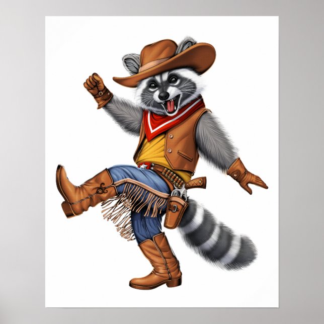Raccoon Cowboy Poster (Framsidan)