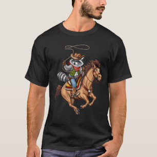 Raccoon Cowboy Rodeo T Shirt