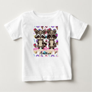 Raccoon Cute Kawaii Twin Sweet Print T Shirt