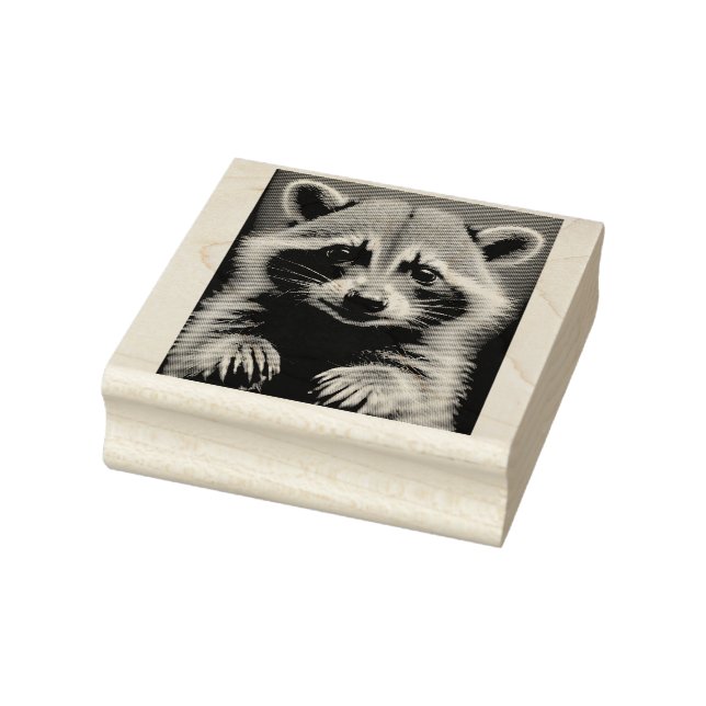 RACCOON CUTE Wood Frimärke Stämpel (Stämpel)