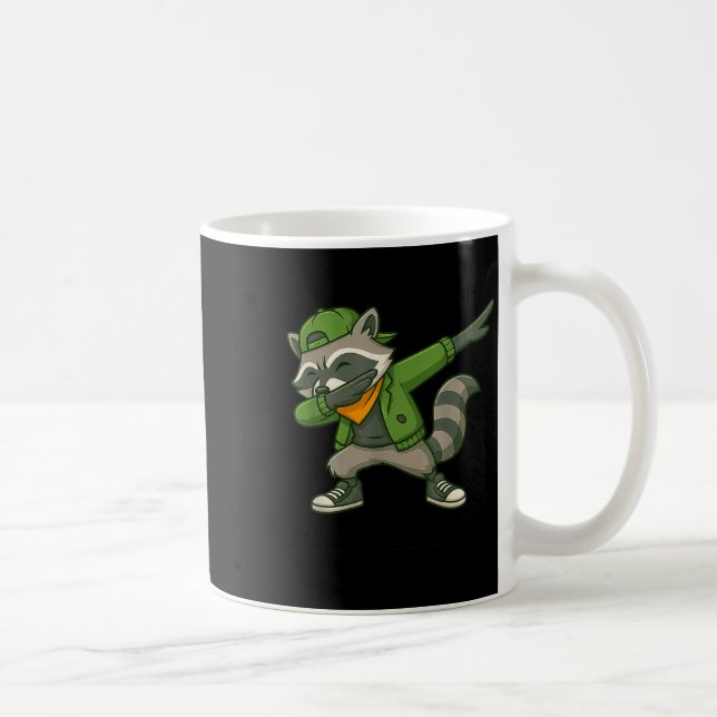 Raccoon Dab Streetwear Clic Funny For Men Women Ki Kaffemugg (Höger)