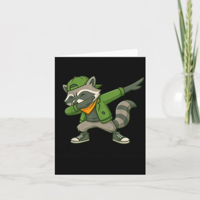 Raccoon Dab Streetwear Clic Funny For Men Women Ki Kort (Framsida)