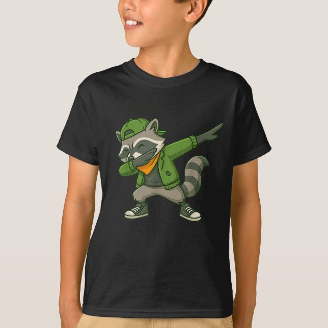 Raccoon Dab Streetwear Clic Funny For Men Women Ki T Shirt (Framsida)