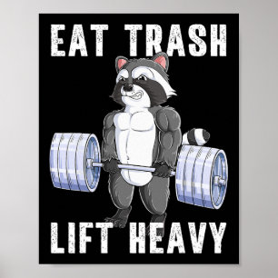 Raccoon Deadlift Bodybuilding Sopor Animal Gym F Poster