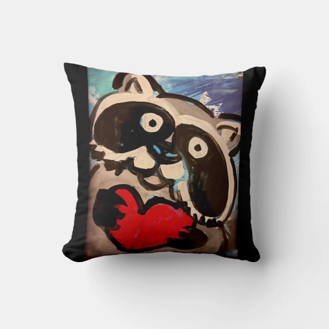Raccoon Dekorativ kudde (Framsida)