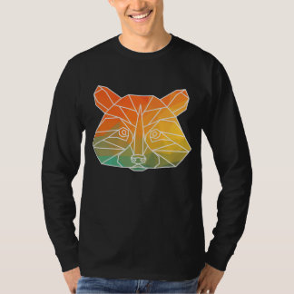 Raccoon disline Polygons Watercolor Silhouette T Shirt
