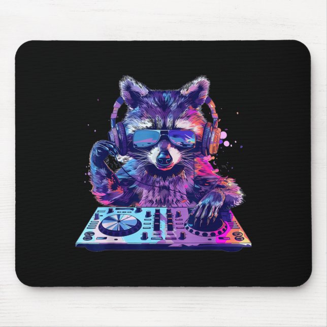 Raccoon Dj Edm Techno House Music Funny Animal Lov Musmatta (Framsidan)
