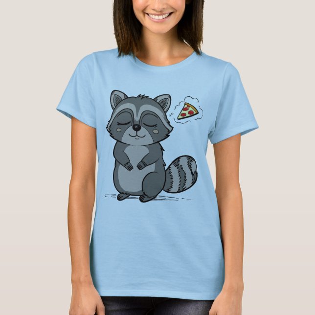 Raccoon Dream - Pizza! T Shirt (Framsida)
