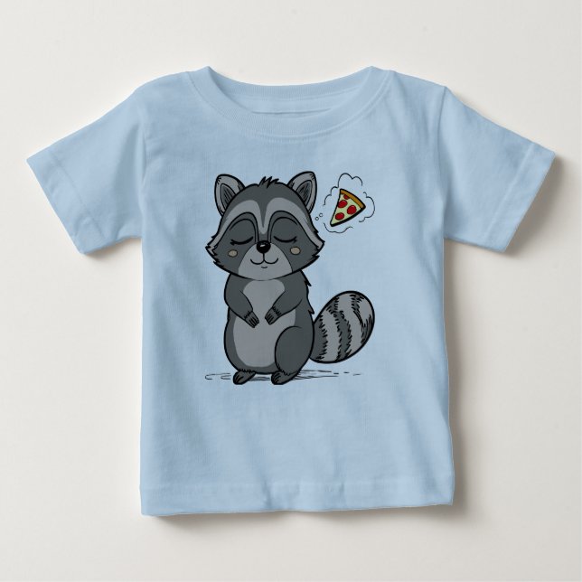 Raccoon Dream - Pizza! T Shirt (Framsida)
