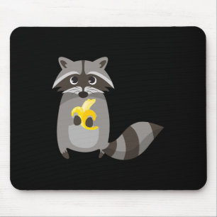 Raccoon Eating Banana Fruit Tittar Cute Musmatta