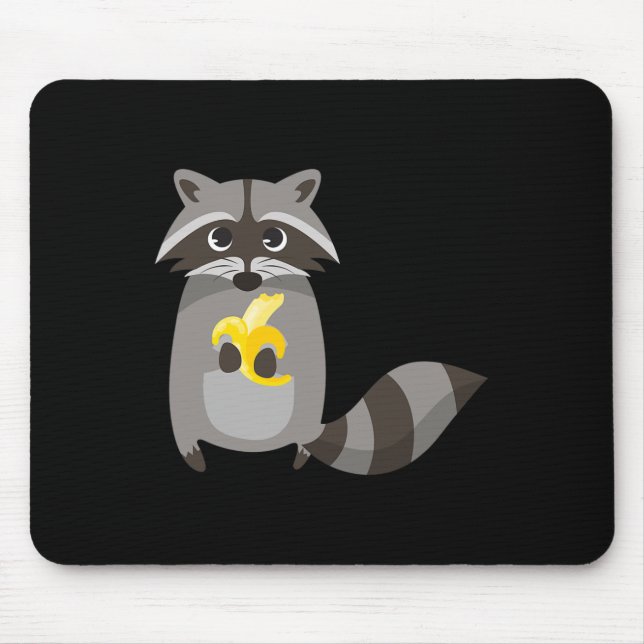 Raccoon Eating Banana Fruit Tittar Cute Musmatta (Framsidan)