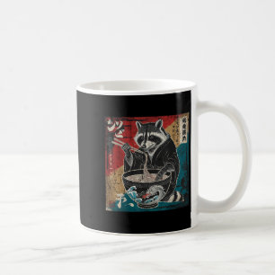 Raccoon Eating Ramen japansk Noodles Funny Racoon Kaffemugg