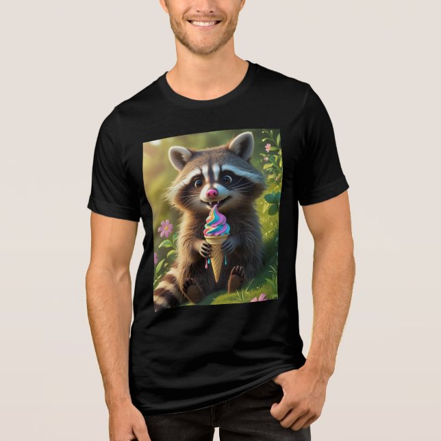 "Raccoon eats glass" T Shirt (Framsida)