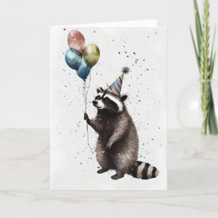 Raccoon Firande-hälsningskort Tack Kort