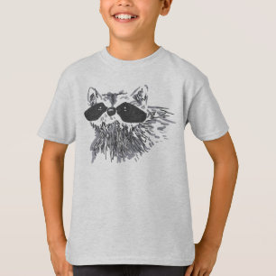 Raccoon för djurliv för hand plockadeskog djur t shirt