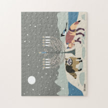Raccoon.Fox.Magpie 2Hanukkah 11x14 Puzzle