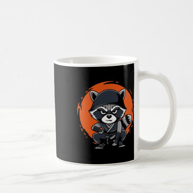 Raccoon Funny Karate Design Costume Animals Kaffemugg (Höger)