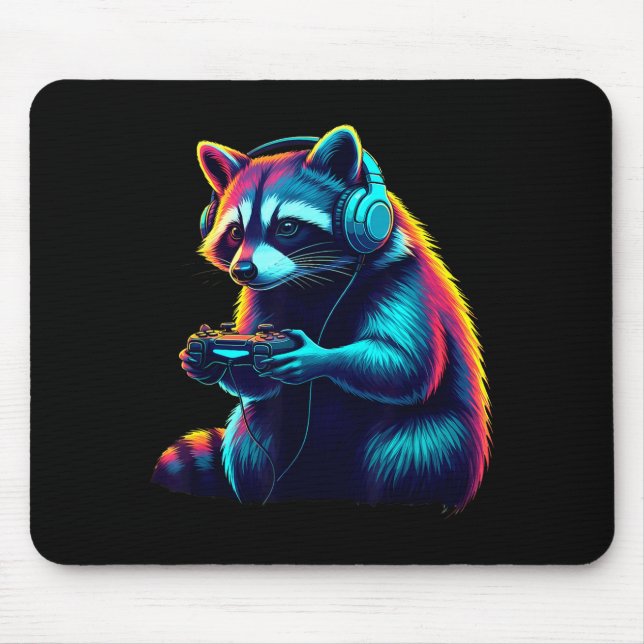 Raccoon Gaming Animal Video Games Funny Raccoon  Musmatta (Framsidan)