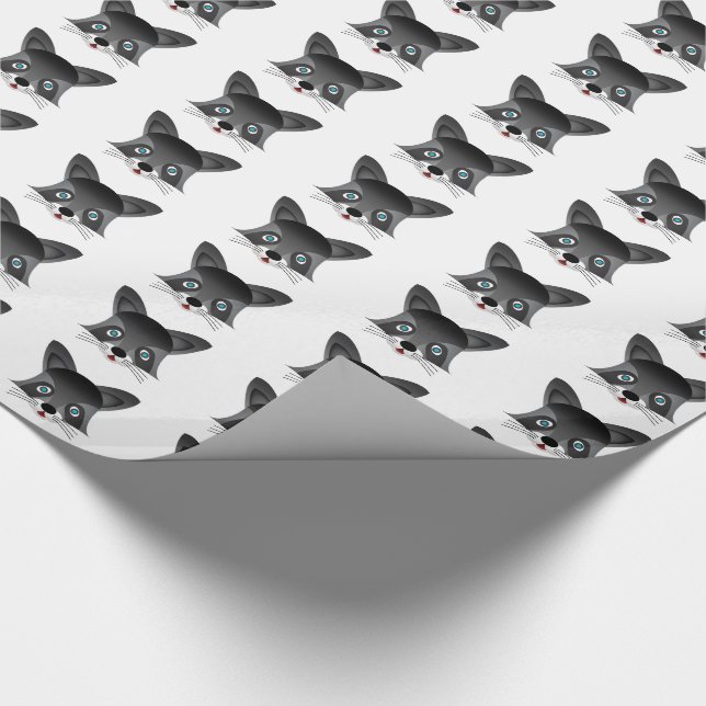 Raccoon - Glossy Wrapping Papper, 30 x 15' Presentpapper (Hörn)