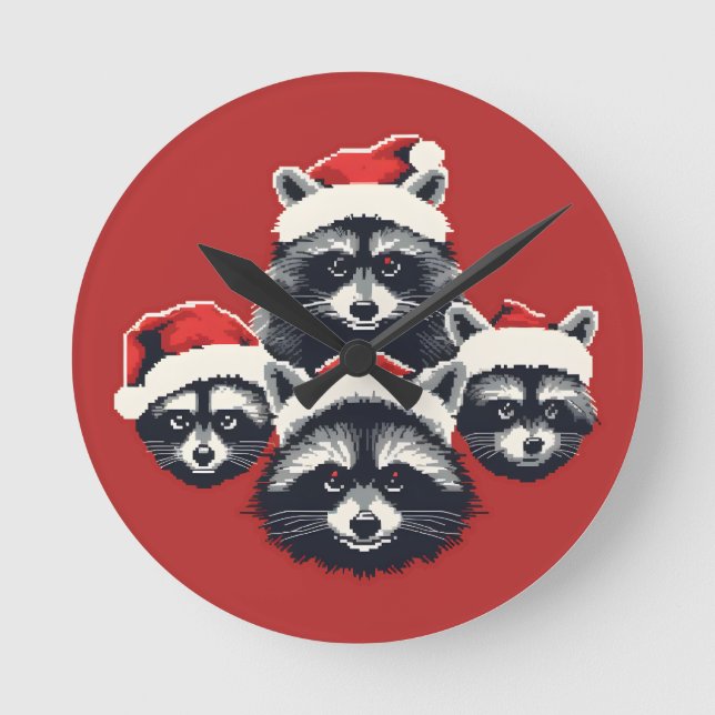 Raccoon God jul Ya filthy animal Rund Klocka (Framsida)